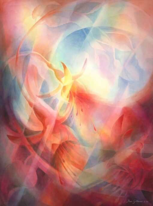 Ken Goldmanfineart_Fuschia_Veiled_Watercolor_30x22 - SOLD - Giclee Available