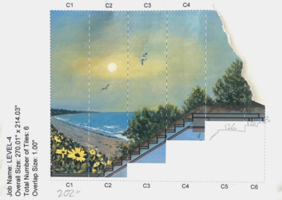 Scaffolding and process for application of wall covering panels