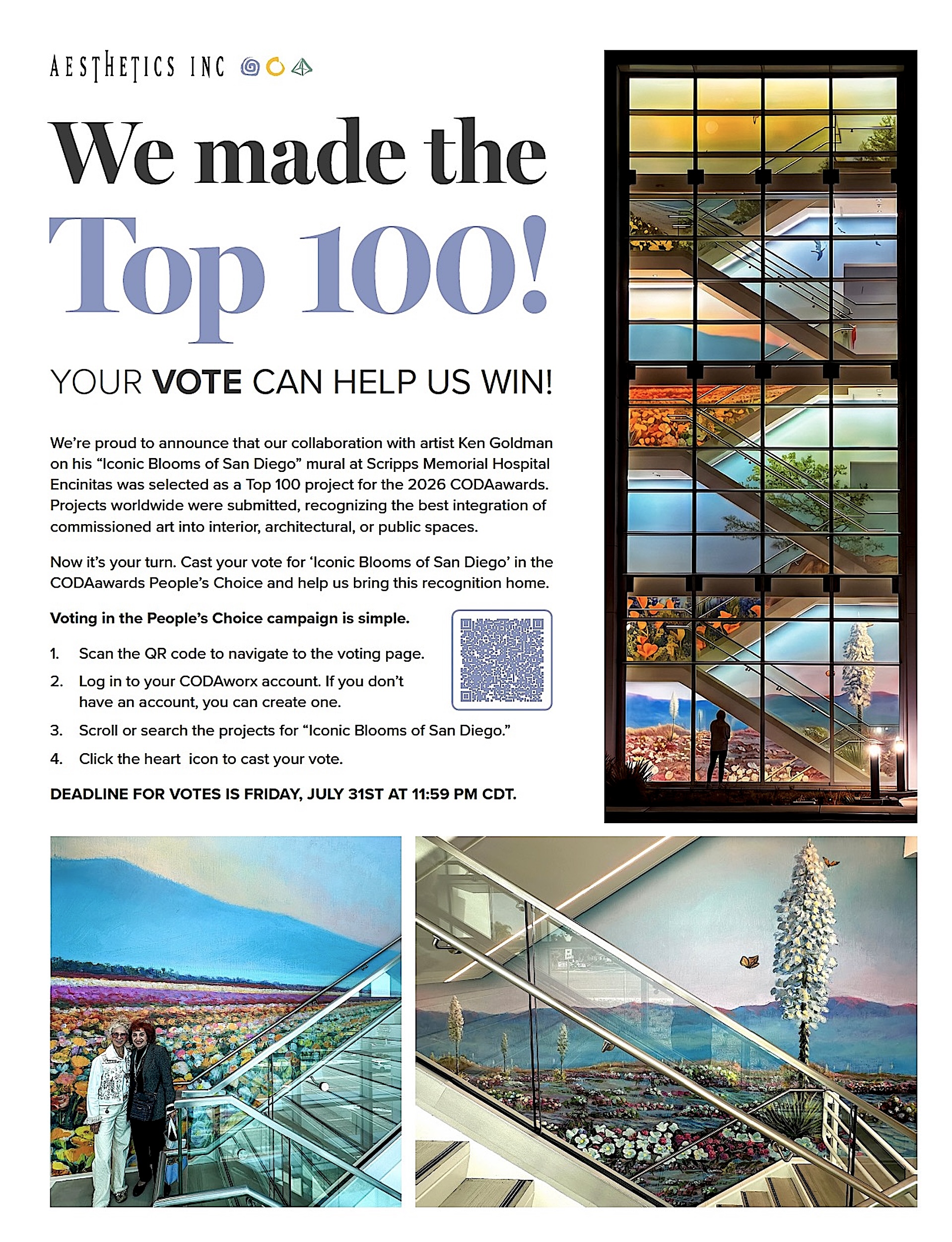 We Made the TOP 100 in CODA Awards for Best Integration of Art in Public Spaces. Ken Goldmanfineart, Other Side of the Billboard, Watercolor, 22x30